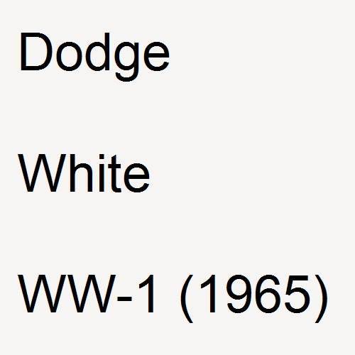 Dodge, White, WW-1 (1965).